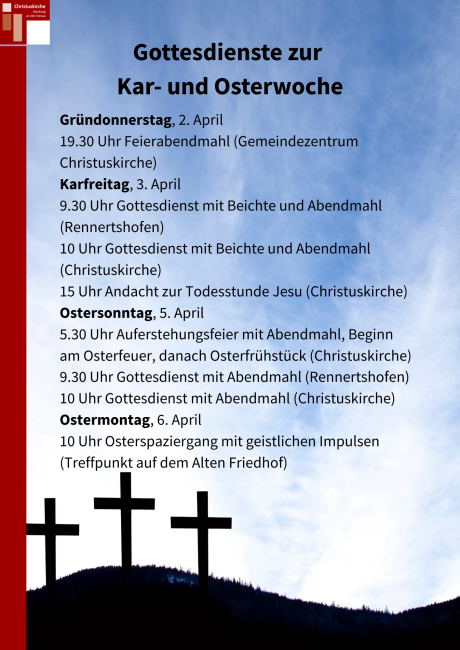 Übersicht Ostergottesdienste