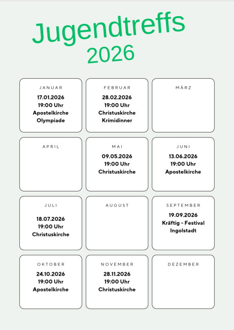 Plakat Jahresplanung Jugendtreffs